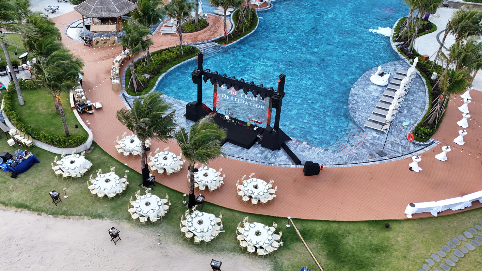 Pool deck set up gala
